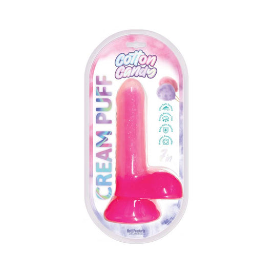 Cotton Candy Cream Puff 7" Silicone Dildo Pink | 818631035144 | Available at EroticWarehouse.com