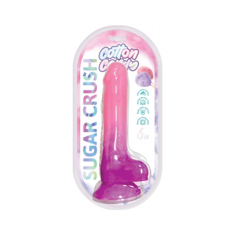 Cotton Candy Sugar Crush 6" Silicone Dildo Pink/Purple | 818631035168 | Available at EroticWarehouse.com