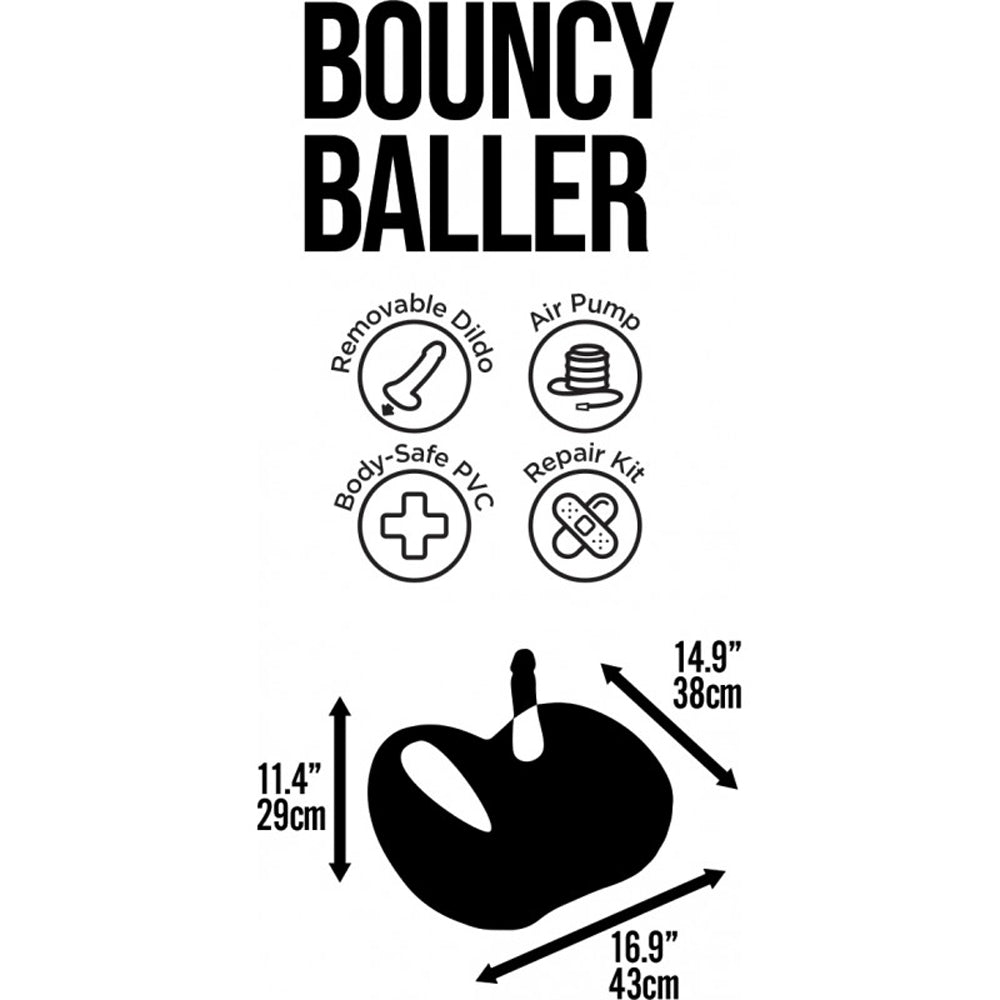 Bouncy Baller Inflatable Cushion W Dildo W Foot Pump | 818631035854 | Available at EroticWarehouse.com