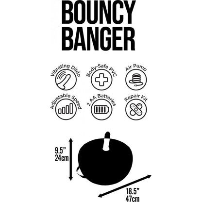 Bouncy Banger Inflatable Cushion With Wire Controller Vibe Dildo | 818631035861 | Available at EroticWarehouse.com