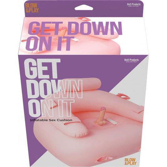 Get Down On It Inflatable Cusion With Wire Controller Dildo + Wrist/Leg Straps | 818631035878 | Available at EroticWarehouse.com