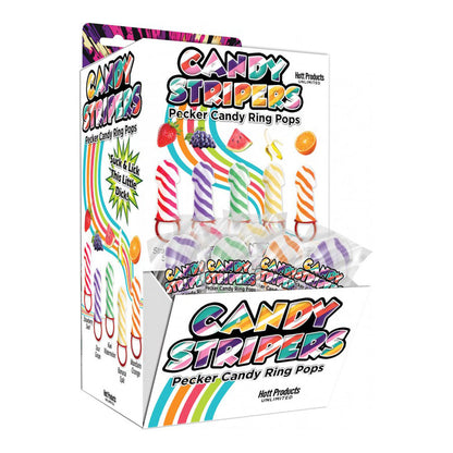 Candy Stripers Pecker Candy Ring Pop 36 Pc Display | 818631035991 | Available at EroticWarehouse.com