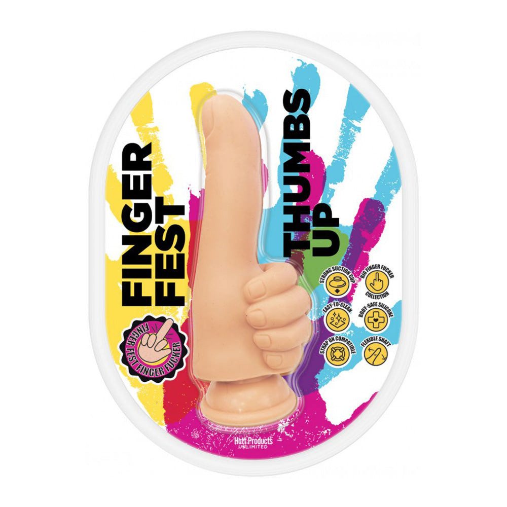 Finger Fest Thumbs Up Dildo Flesh | 818631037209 | Available at EroticWarehouse.com