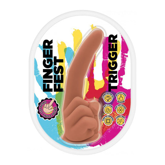 Finger Fest Trigger Dildo Tan | 818631037254 | Available at EroticWarehouse.com