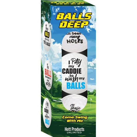 Balls Deep Funny Slogan Golf Balls Assorted 3Pk | 818631037353 | Available at EroticWarehouse.com