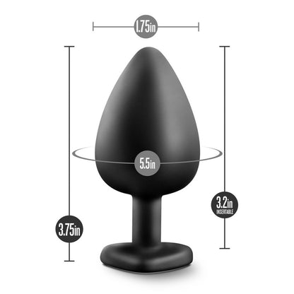 Temptasia Bling Plug Large Black | 819835020769 | Available at EroticWarehouse.com