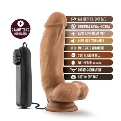 Coverboy MMA Fighter 7" Vibrating Realistic Cock Mocha | 819835020813 | Available at EroticWarehouse.com