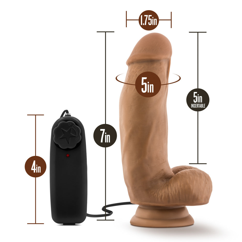 Coverboy MMA Fighter 7" Vibrating Realistic Cock Mocha | 819835020813 | Available at EroticWarehouse.com