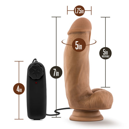 Coverboy MMA Fighter 7" Vibrating Realistic Cock Mocha | 819835020813 | Available at EroticWarehouse.com