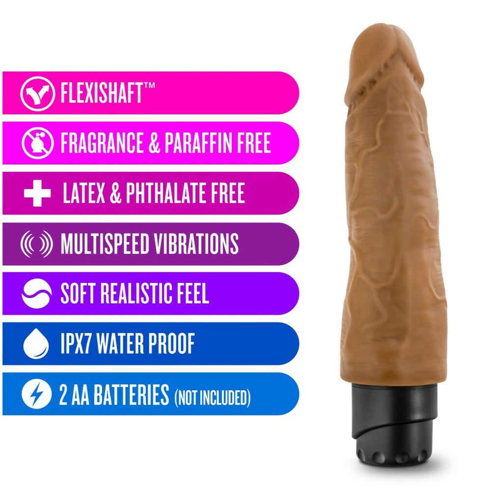 Dr. Skin Cock Vibe 14 8" Vibrating Cock Mocha | 819835021254 | Available at EroticWarehouse.com