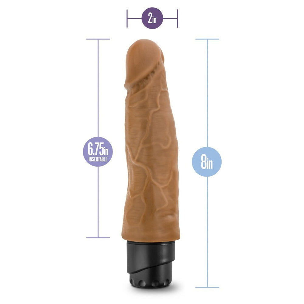 Dr. Skin Cock Vibe 14 8" Vibrating Cock Mocha | 819835021254 | Available at EroticWarehouse.com