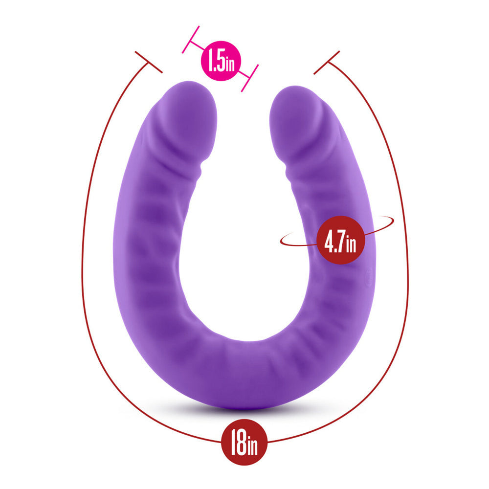 Ruse 18" Silicone Slim Double Dong Hot Purple | 819835021582 | Available at EroticWarehouse.com
