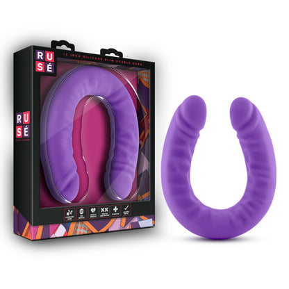 Ruse 18" Silicone Slim Double Dong Hot Purple | 819835021582 | Available at EroticWarehouse.com