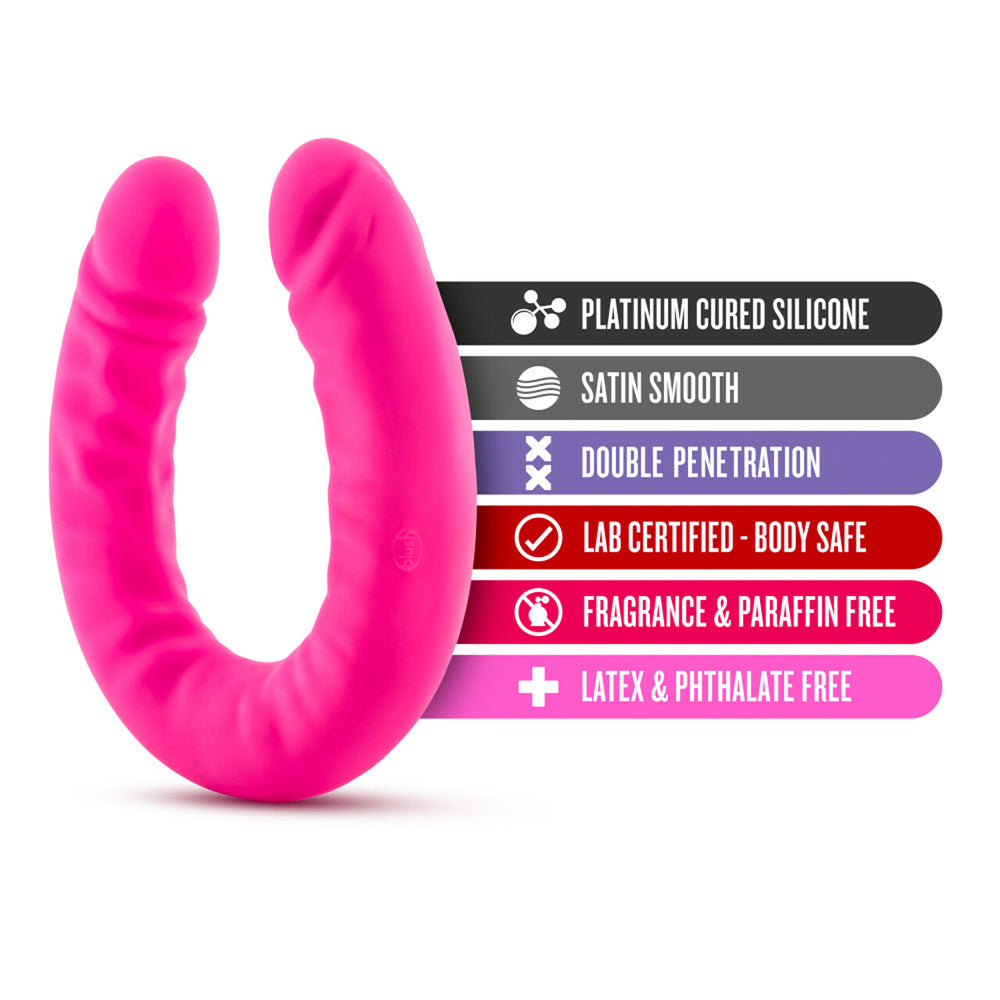 Ruse 18" Silicone Slim Double Dong Hot Pink | 819835021599 | Available at EroticWarehouse.com
