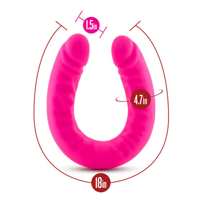 Ruse 18" Silicone Slim Double Dong Hot Pink | 819835021599 | Available at EroticWarehouse.com