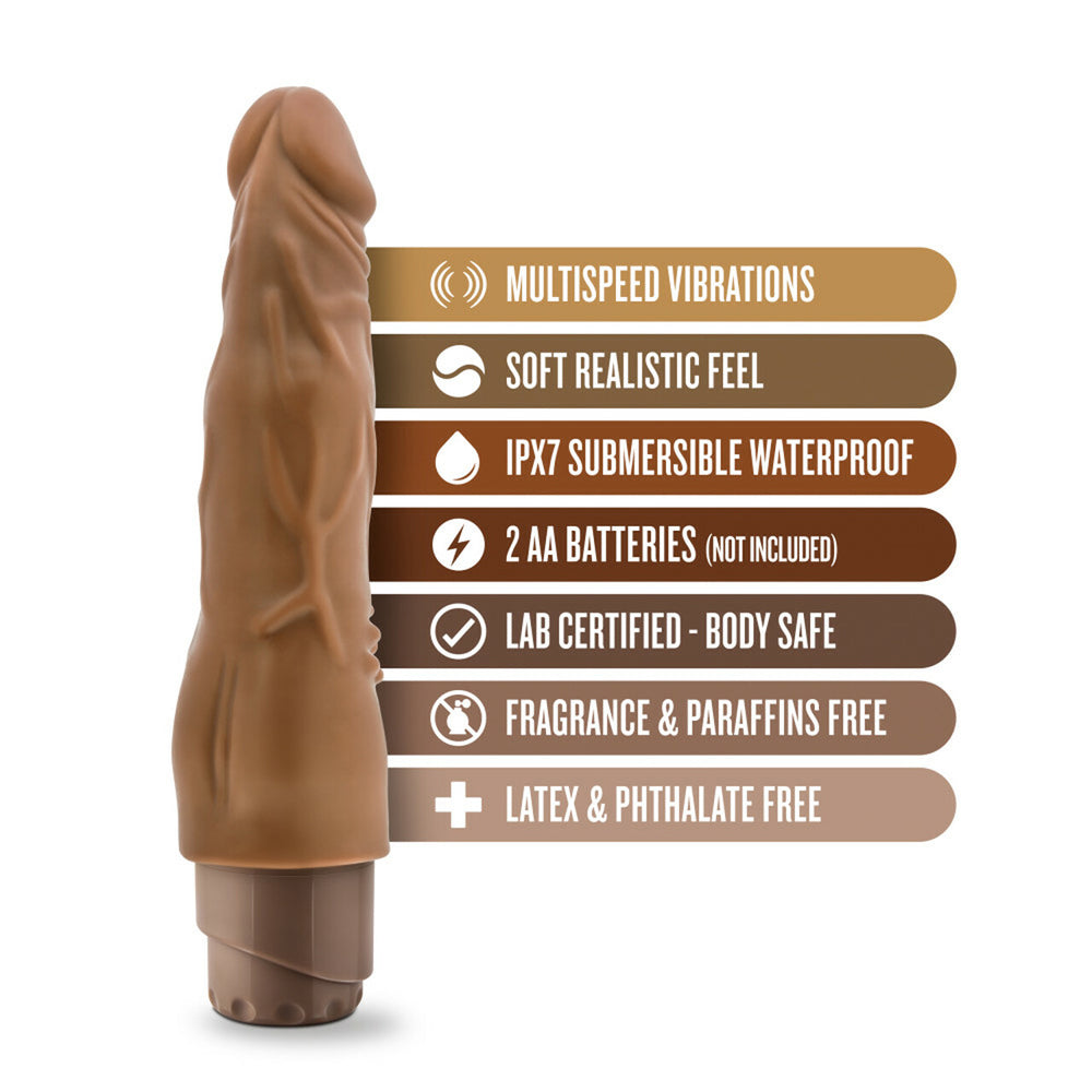 Dr. Skin Cock Vibe 4 8" Vibrating Cock Mocha | 819835022251 | Available at EroticWarehouse.com