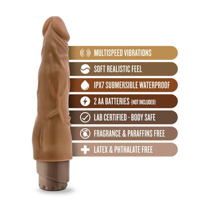 Dr. Skin Cock Vibe 4 8" Vibrating Cock Mocha | 819835022251 | Available at EroticWarehouse.com
