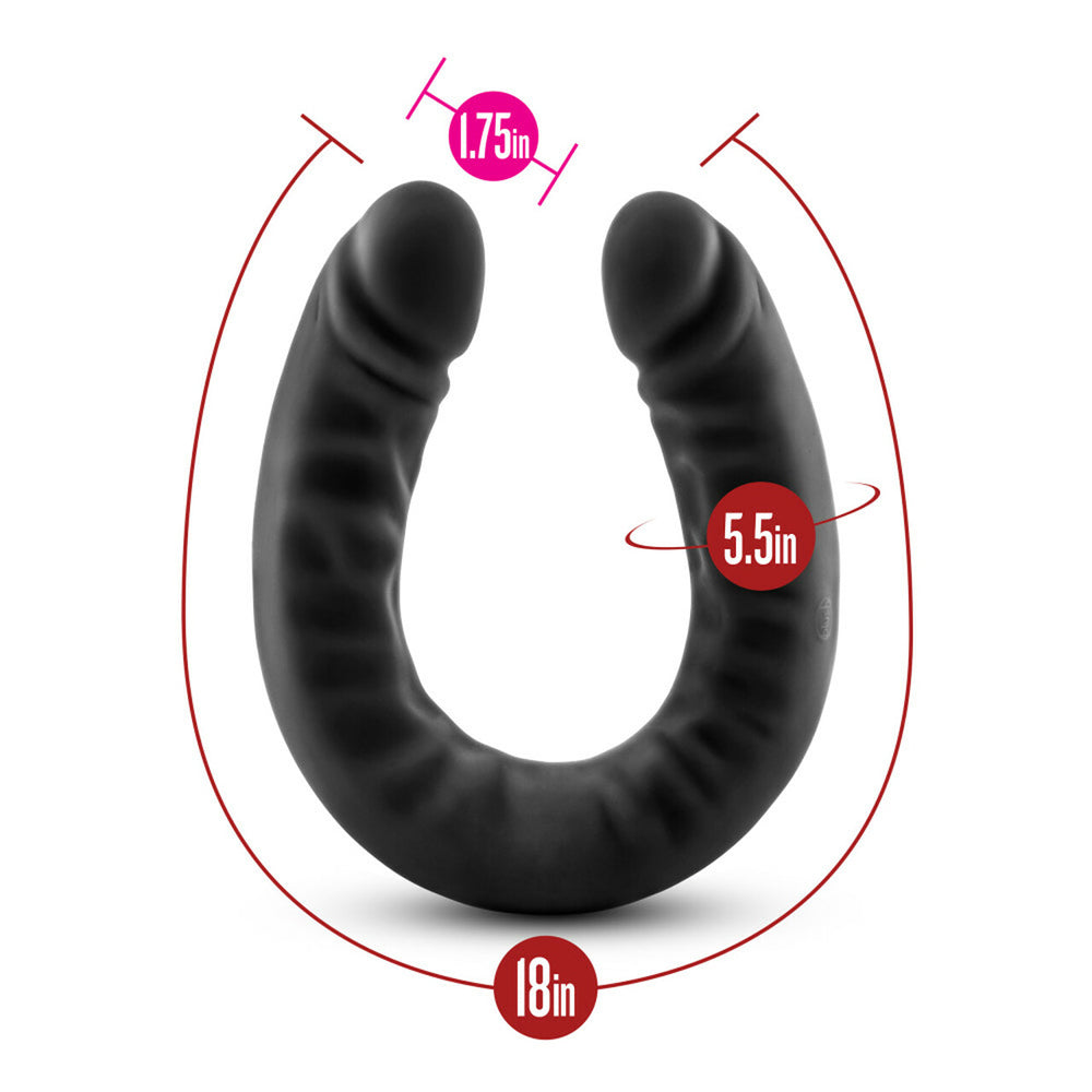 Ruse Silicone Double Headed Dildo 18" Black | 819835022558 | Available at EroticWarehouse.com