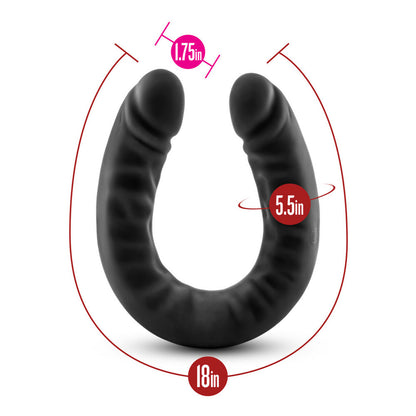 Ruse Silicone Double Headed Dildo 18" Black | 819835022558 | Available at EroticWarehouse.com