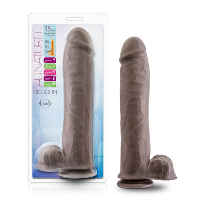 Au Naturel Big John 11.5" Sensa Feel Dual Density Dildo Chocolate | 819835022718 | Available at EroticWarehouse.com