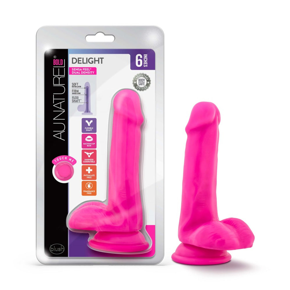 Au Naturel Bold Delight 6" Dildo Pink | 819835023708 | Available at EroticWarehouse.com