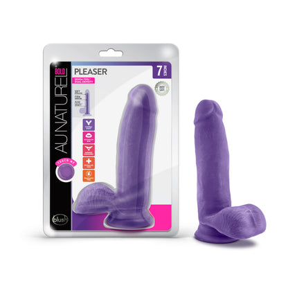 Au Naturel Bold Pleaser 7" Dildo Purple | 819835023739 | Available at EroticWarehouse.com