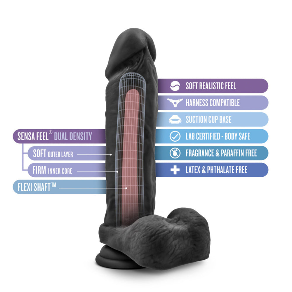 Au Naturel Bold Massive 9" Dildo Black | 819835023791 | Available at EroticWarehouse.com