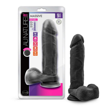 Au Naturel Bold Massive 9" Dildo Black | 819835023791 | Available at EroticWarehouse.com