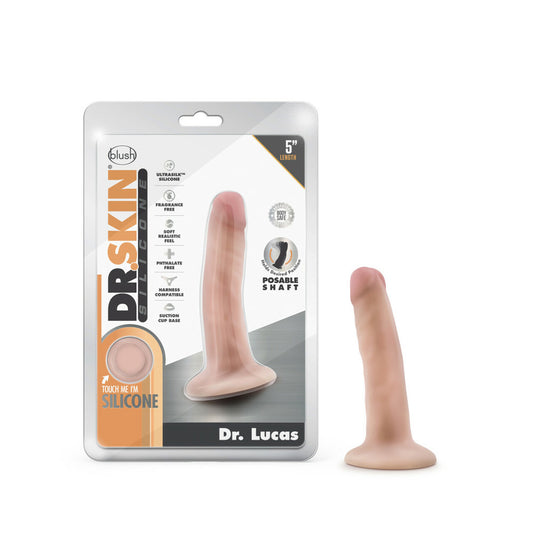 Dr. Skin Silicone Dr. Lucas 5" Dong With Suction Cup Vanilla | 819835023845 | Available at EroticWarehouse.com