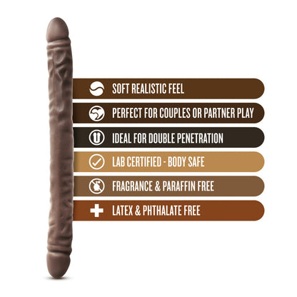 Dr. Skin 18" Double Dildo Chocolate | 819835024033 | Available at EroticWarehouse.com
