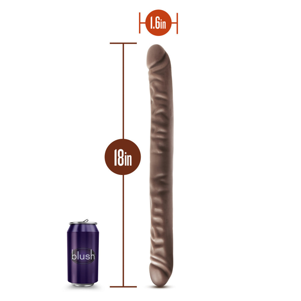 Dr. Skin 18" Double Dildo Chocolate | 819835024033 | Available at EroticWarehouse.com