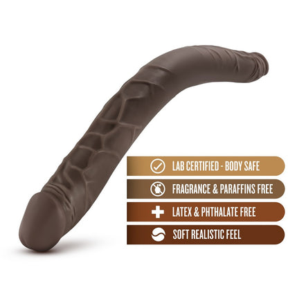 Dr. Skin 16" Double Dildo Chocolate | 819835024071 | Available at EroticWarehouse.com