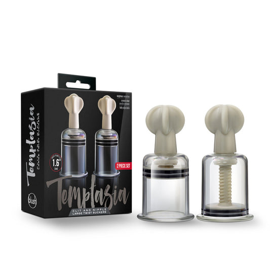 Temptasia Clit And Nipple Large Twist Suckers Set Of 2 Clear | 819835024187 | Available at EroticWarehouse.com