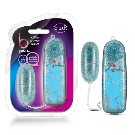 B Yours Glitter Power Bullet Blue | 819835024798 | Available at EroticWarehouse.com