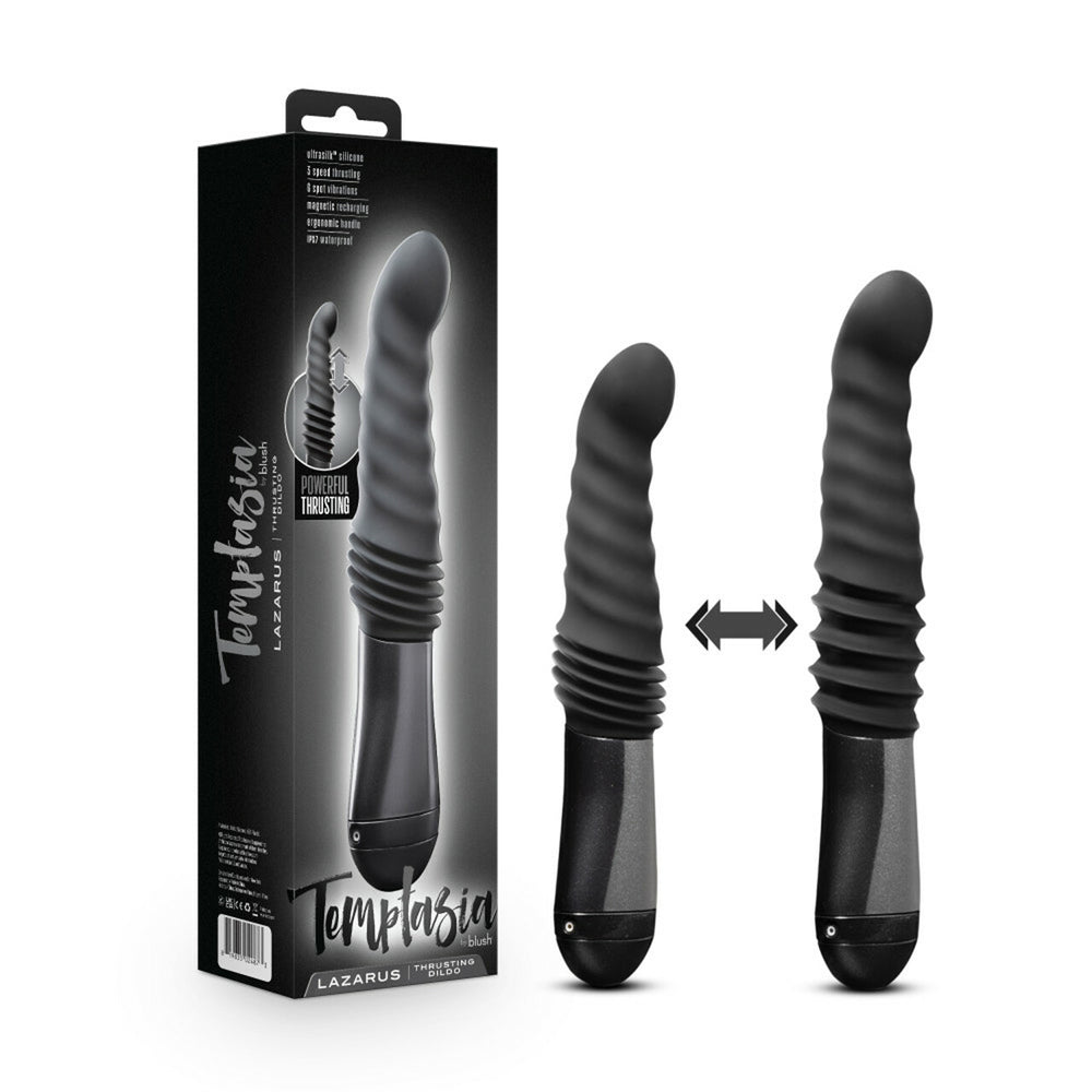 Temptasia Lazarus Thrusting Dildo Black | 819835024873 | Available at EroticWarehouse.com