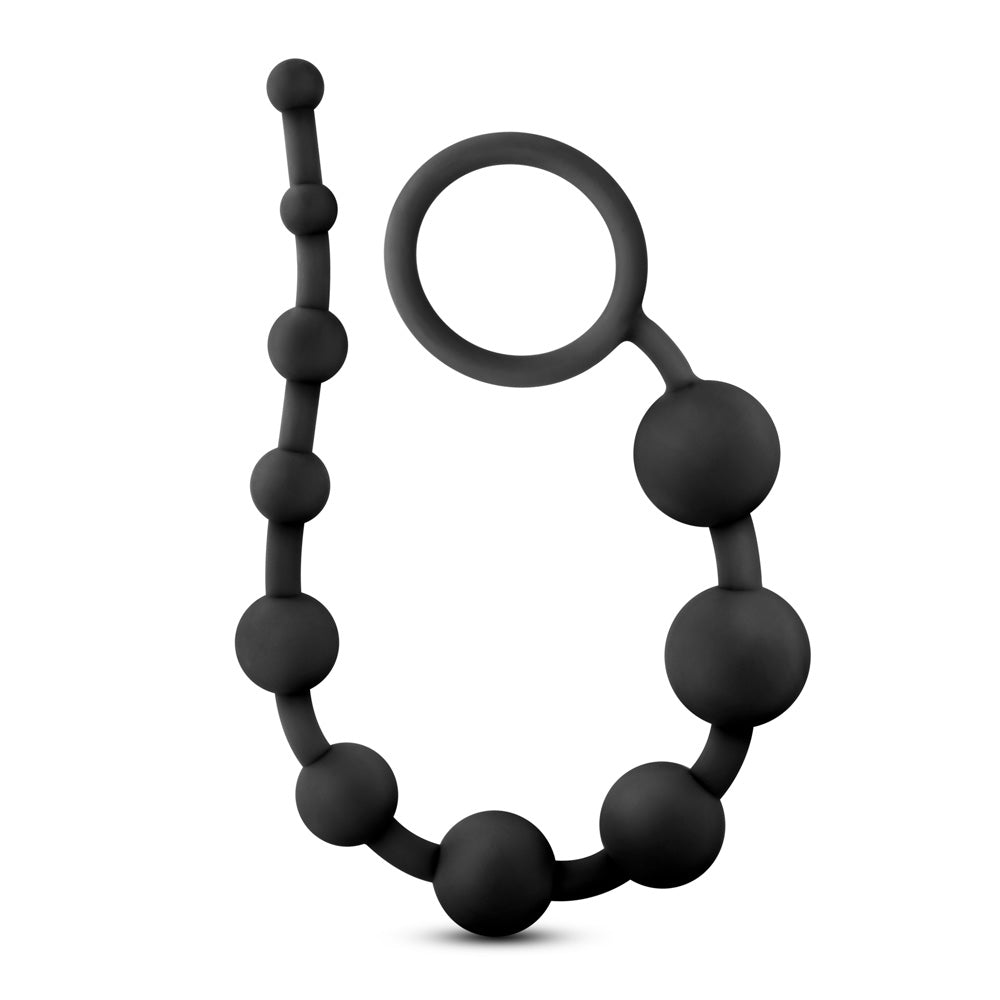 Anal Adventures Platinum Silicone 10 Anal Beads Black | 819835025122 | Available at EroticWarehouse.com