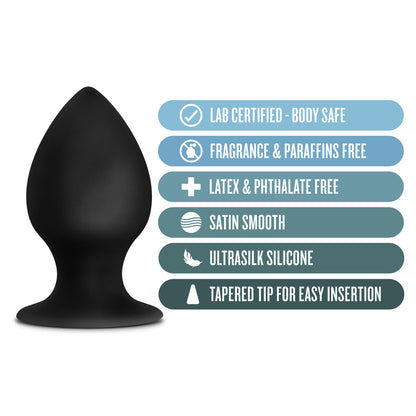 Anal Adventures Platinum Silicone Anal Stout Plug Large Black | 819835025177 | Available at EroticWarehouse.com