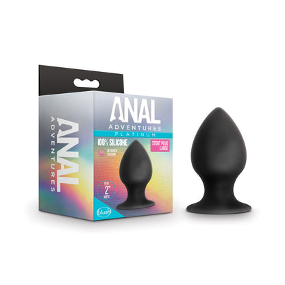 Anal Adventures Platinum Silicone Anal Stout Plug Large Black | 819835025177 | Available at EroticWarehouse.com