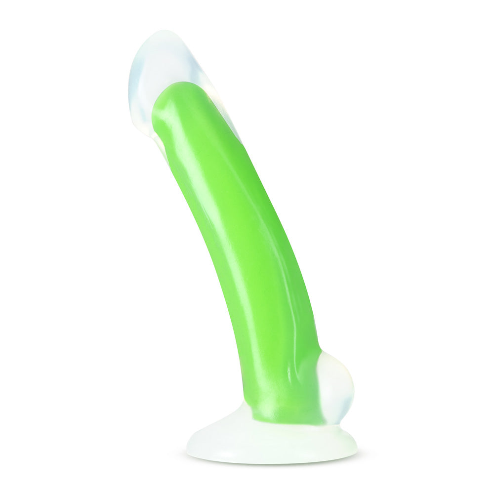 Neo Elite Glow In The Dark Omnia 7" Silicone Dual Density Dildo Neon Green | 819835025214 | Available at EroticWarehouse.com
