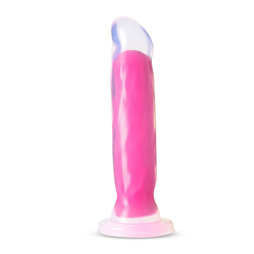 Neo Elite Glow In The Dark Marquee 8" Silicone Dual Density Dildo Neon Pink | 819835025221 | Available at EroticWarehouse.com