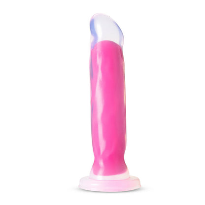 Neo Elite Glow In The Dark Marquee 8" Silicone Dual Density Dildo Neon Pink | 819835025221 | Available at EroticWarehouse.com