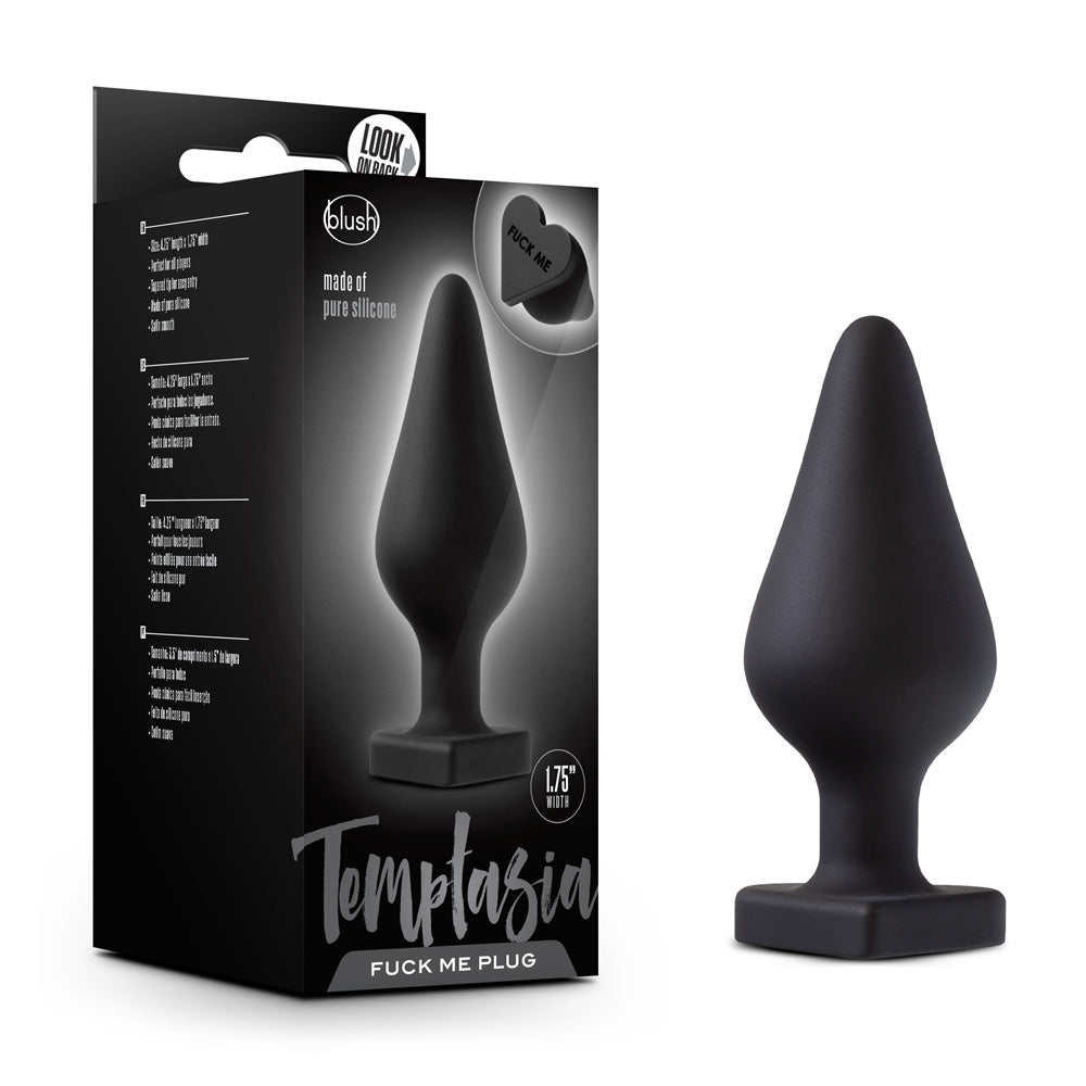 Temptasia Fuck Me Butt Plug Black | 819835025443 | Available at EroticWarehouse.com