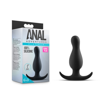 Anal Adventures Platinum Curve Plug Black | 819835025818 | Available at EroticWarehouse.com