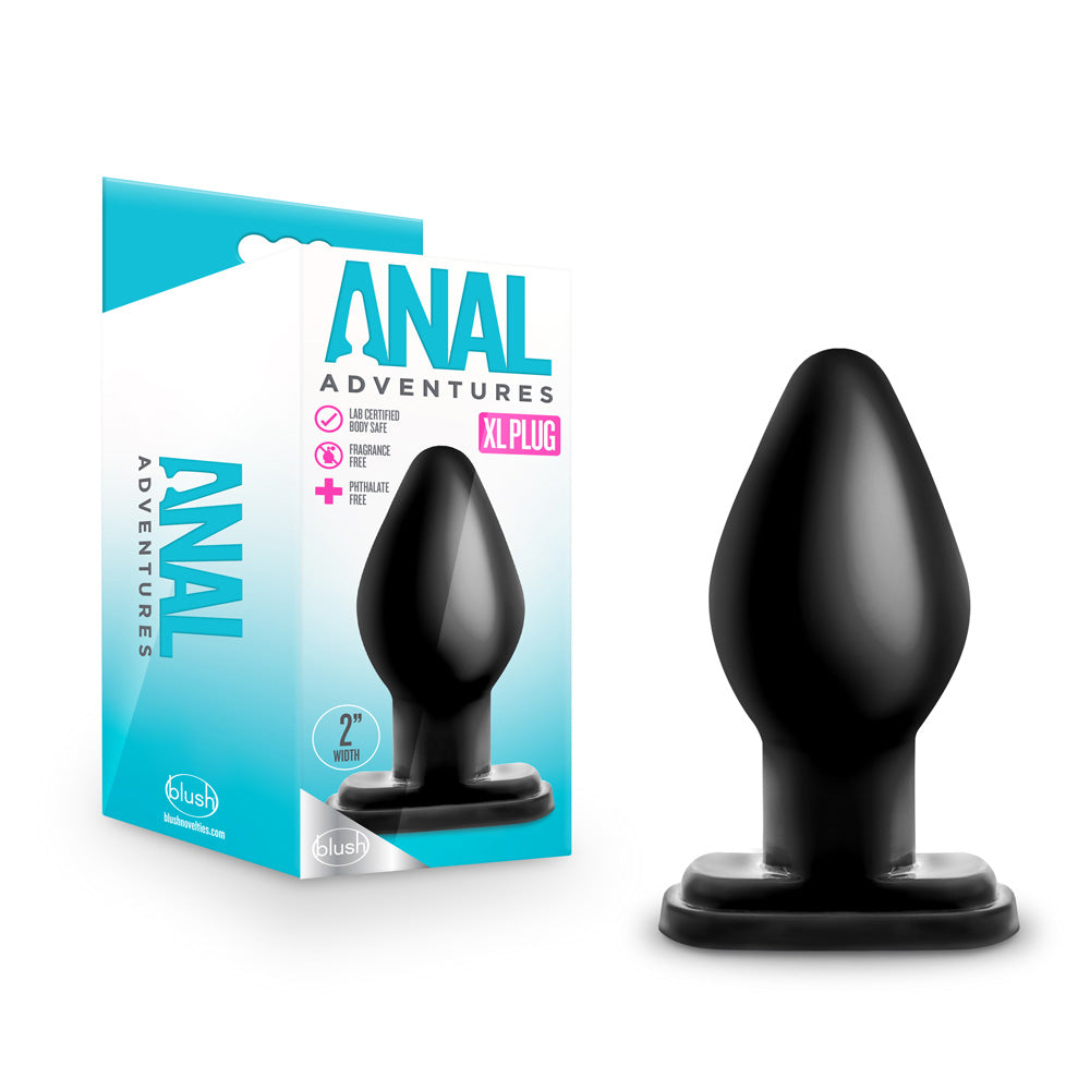 Anal Adventures XL Plug Black | 819835025962 | Available at EroticWarehouse.com