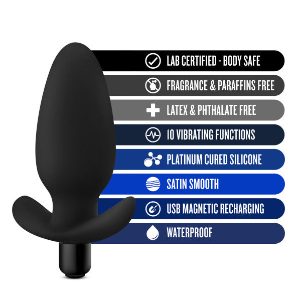Anal Adventures Platinum Silicone Saddle Plug Black | 819835026433 | Available at EroticWarehouse.com