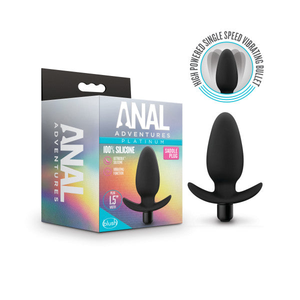 Anal Adventures Platinum Silicone Saddle Plug Black | 819835026433 | Available at EroticWarehouse.com