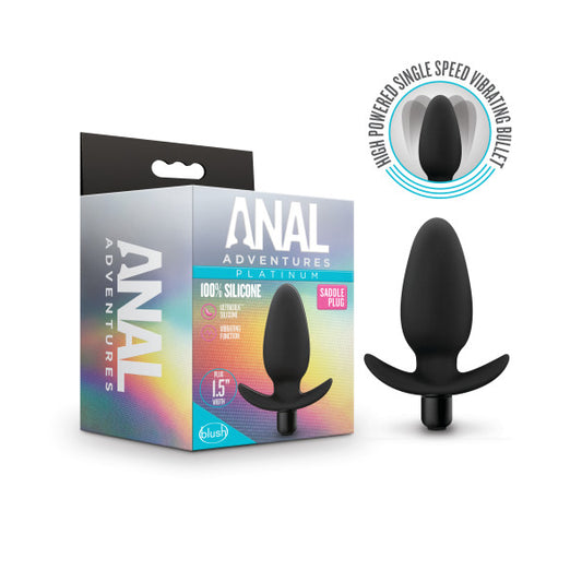 Anal Adventures Platinum Silicone Saddle Plug Black | 819835026433 | Available at EroticWarehouse.com