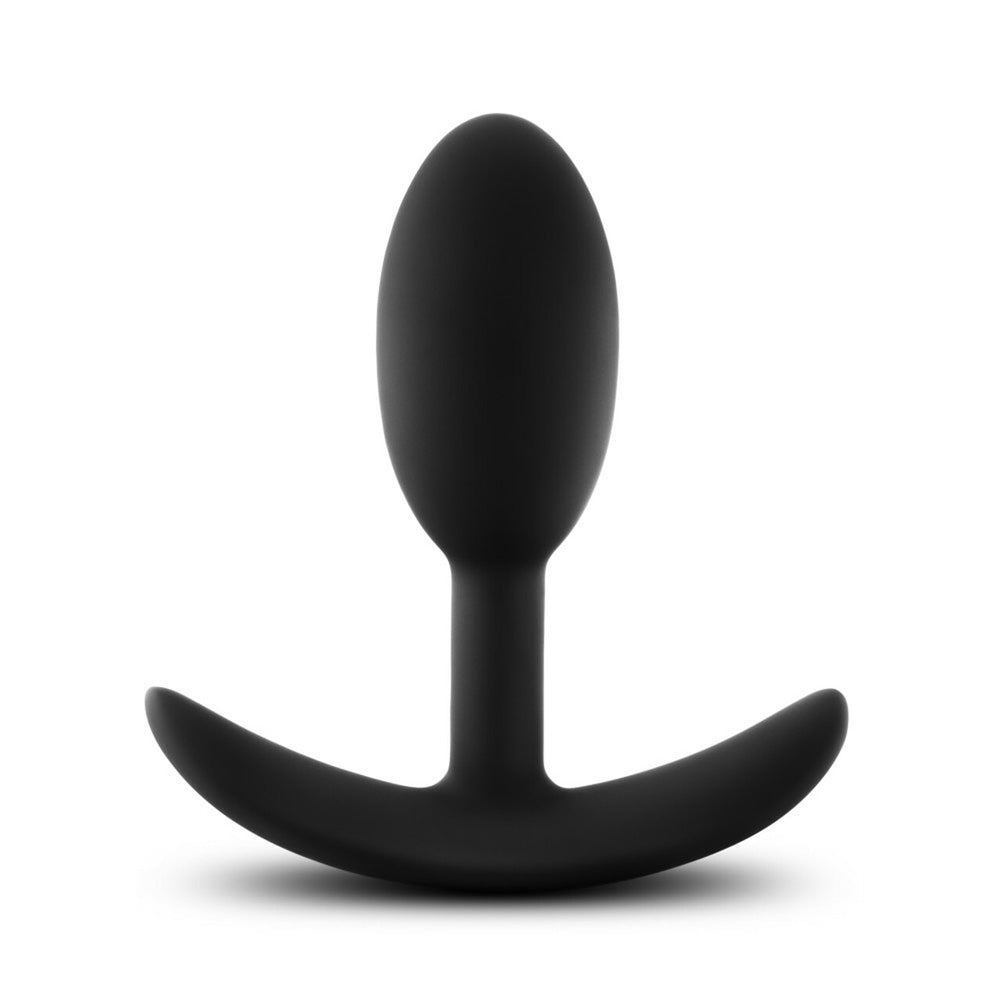 Anal Adventures Platinum Silicone Vibra Slim Plug Small Black | 819835026464 | Available at EroticWarehouse.com
