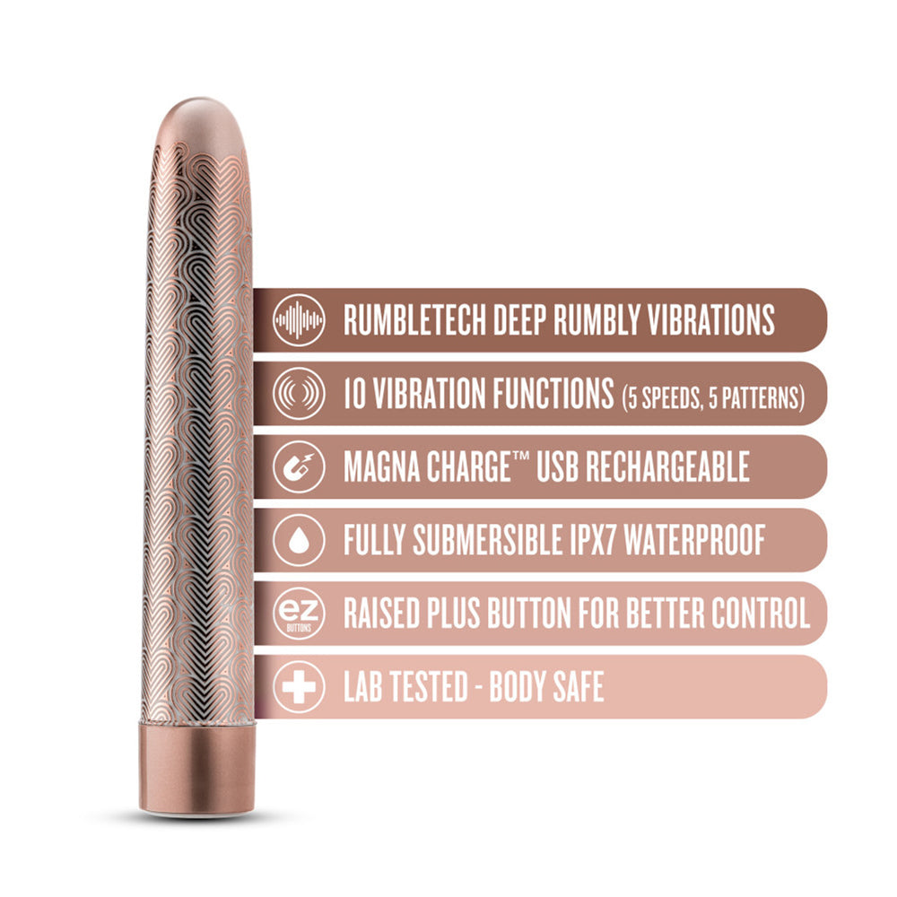 The Collection Lattice 7" Rechargeable Vibe Rose Gold | 819835026648 | Available at EroticWarehouse.com