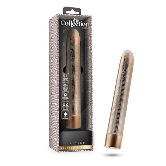 The Collection Lattice 7" Rechargeable Vibe Rose Gold | 819835026648 | Available at EroticWarehouse.com